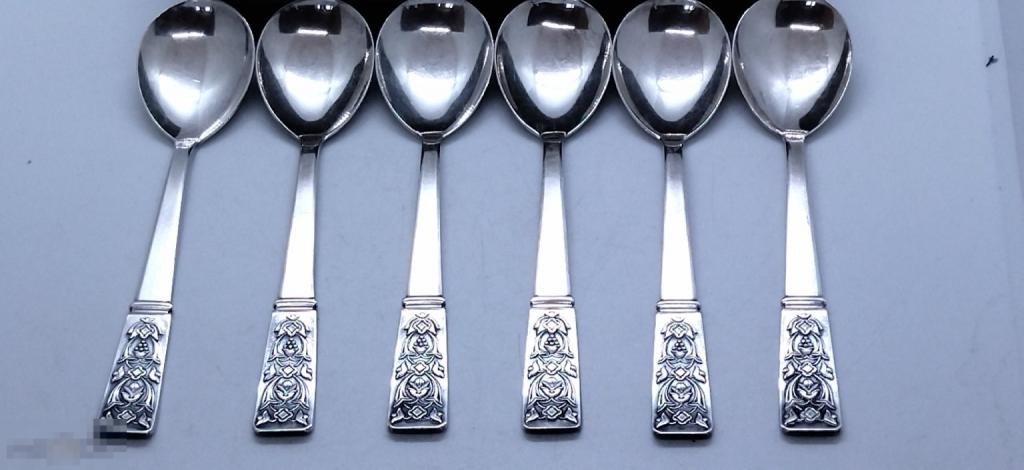 ЛОЖКИ ЧАЙНЫЕ МЕЛЬХИОР. 6 шт СССР ТАЛЛИН, НОВЫЕ В КОРОБКЕ