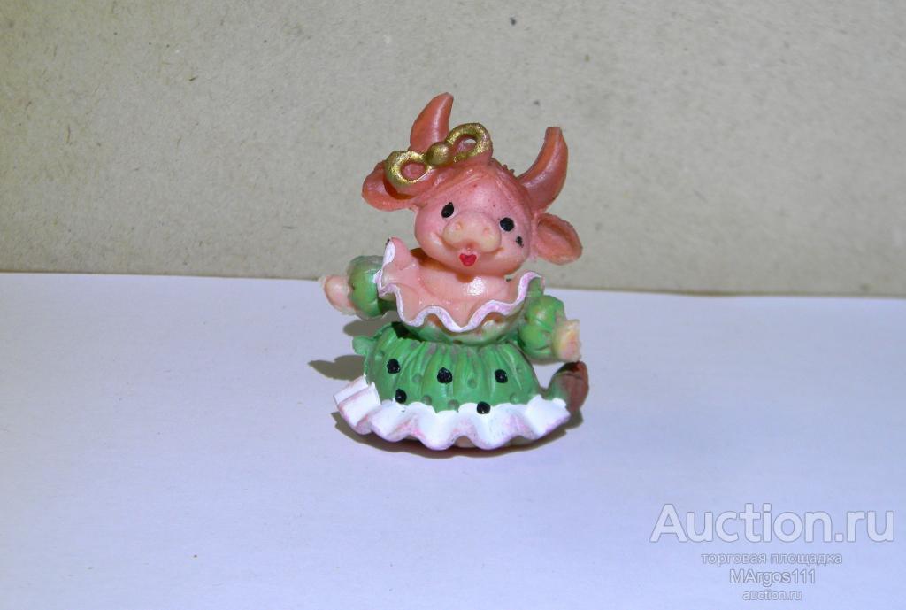 Миниатюрная Игрушка Корова Коровка Литая резина