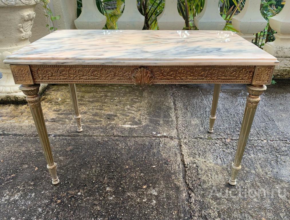 Мраморный журнальный столик Французская классика Винтаж