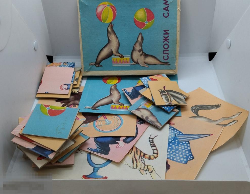 ИГРА НАСТОЛЬНАЯ РАЗВИВАЮЩАЯ СОБЕРИ САМ. СССР 1980-е гг ПОЛНЫЙ КОМПЛЕКТ