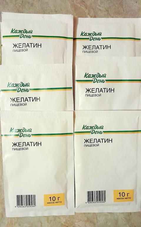 Бесплатно. 10 шт. Желатин пищевой 10 г (Ашан)
