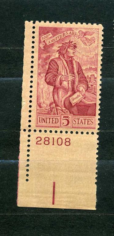 США. Данте Алигьери 700 лет со дня рождения. Серия С ПОЛЯМИ. 1965.**