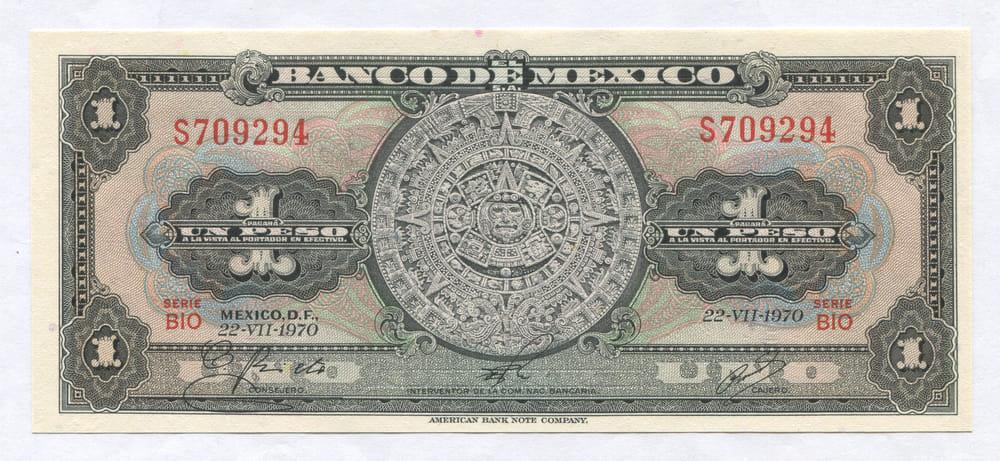 МЕКСИКА 1 ПЕСО 1970 UNC