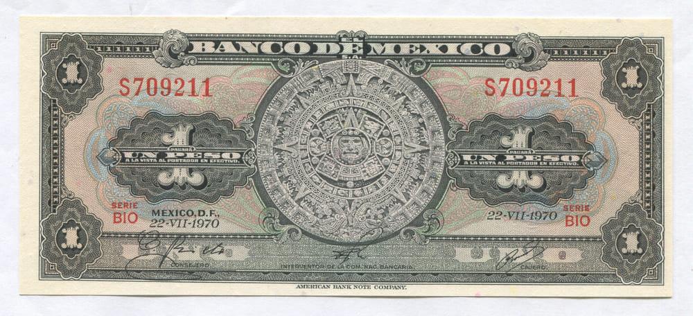 МЕКСИКА 1 ПЕСО 1970 UNC