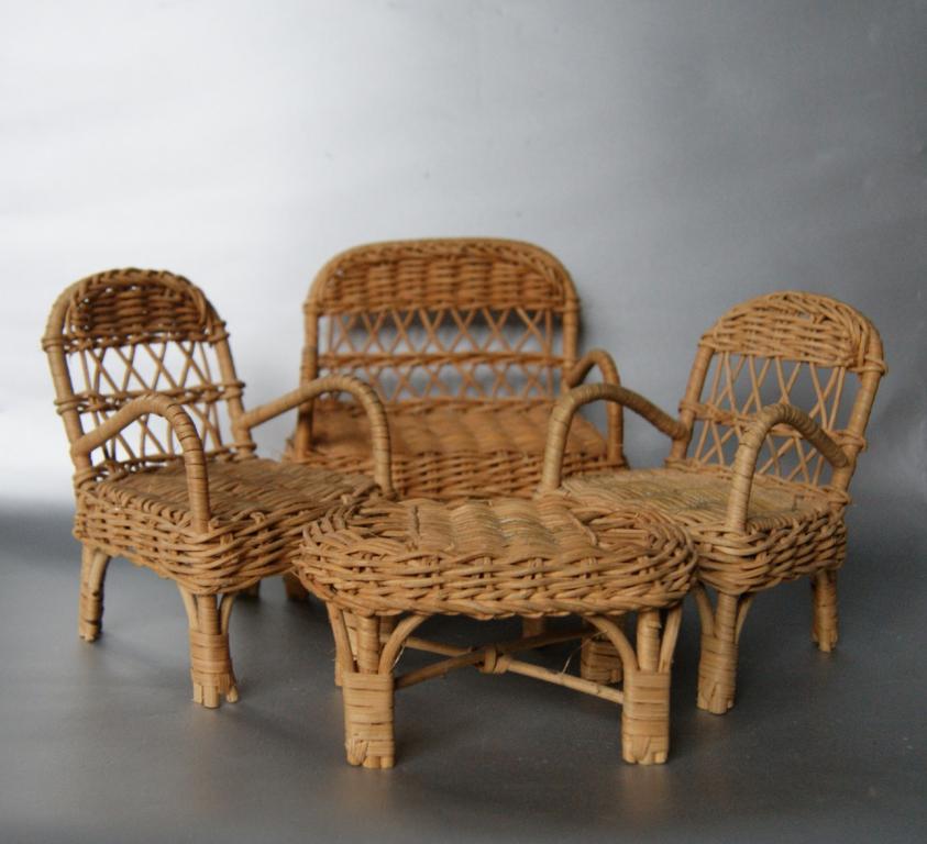 МЕБЕЛЬ ДЛЯ КУКОЛ Изготовлена в Европе Ручная работа плетение