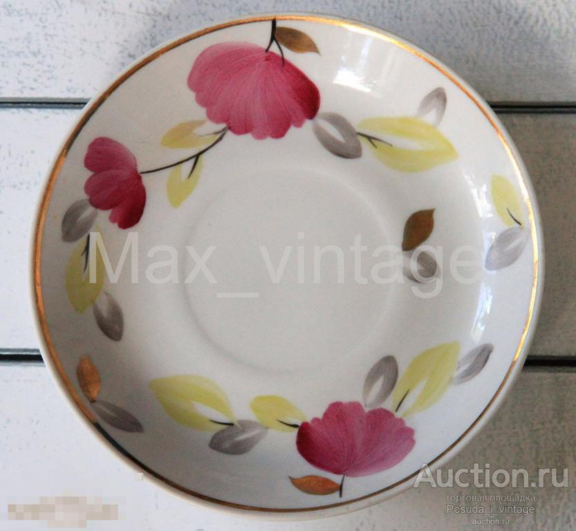 Блюдце Пролетарий, 1967-75 гг. Ручная роспись
