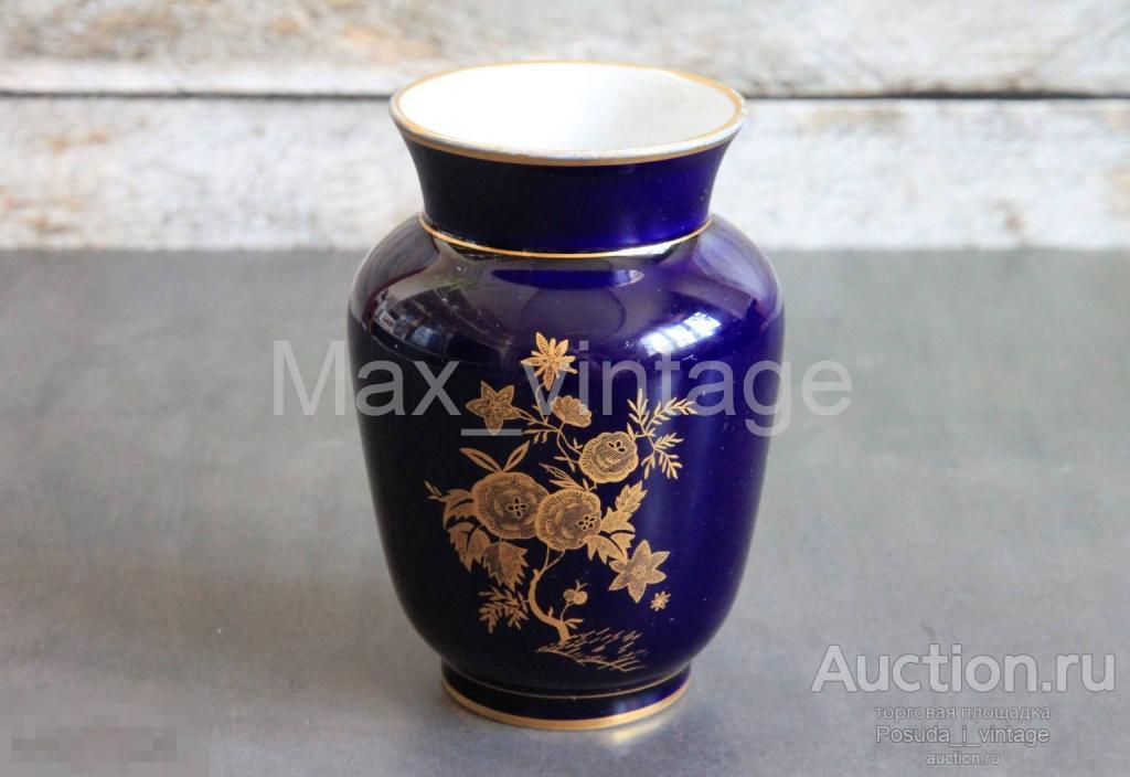 Ваза/вазочка Jlmenau (Ильменау) Германия. Кобальт. Клеймо 1949-1973 гг. Отличная!