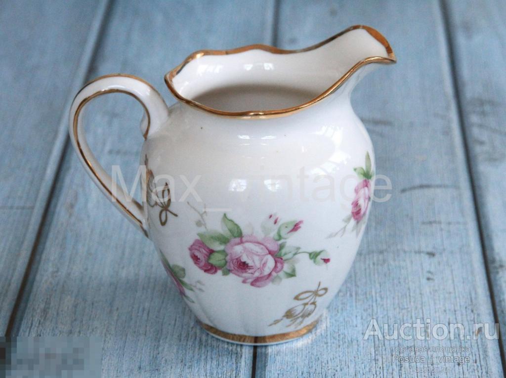 Молочник Розы. Тонкостенный фарфор. Вербилки/ДФЗ 1950-е гг. Редкий. Отличный