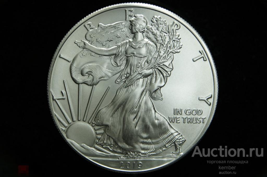 в коллекцию Шагающая свобода США 1 доллар 2019 UNC серебро 2127