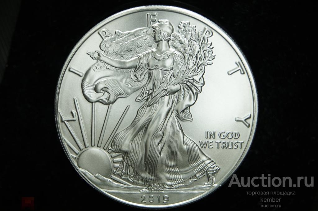 в коллекцию Шагающая свобода США 1 доллар 2019 UNC серебро 2101