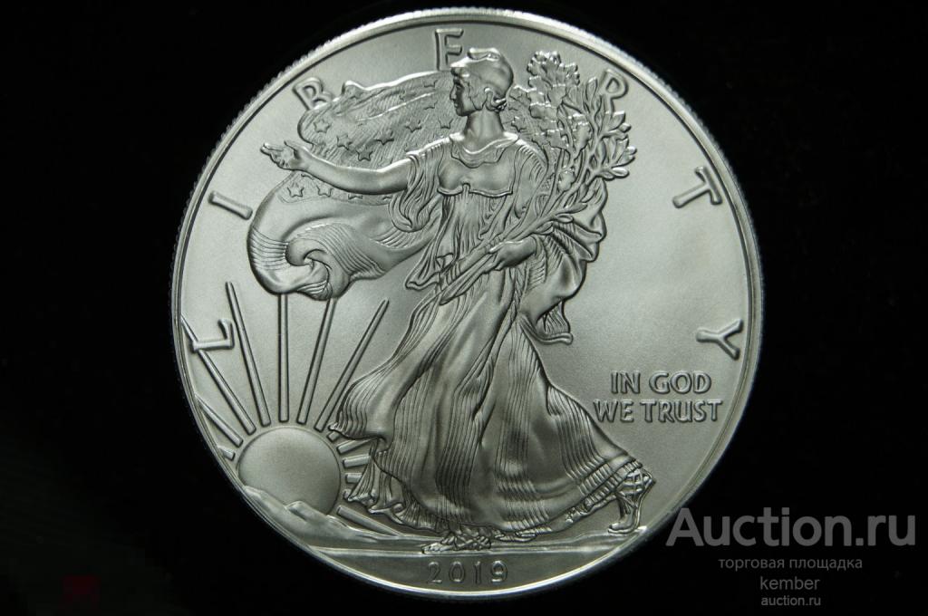 в коллекцию Шагающая свобода США 1 доллар 2019 UNC серебро 2133
