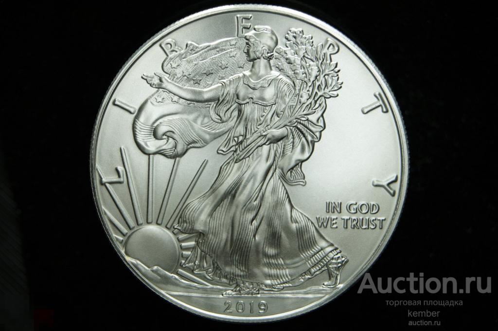 в коллекцию Шагающая свобода США 1 доллар 2019 UNC серебро 2113