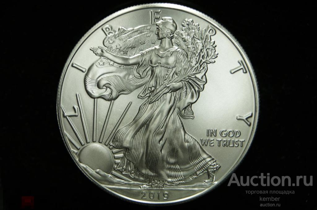 в коллекцию Шагающая свобода США 1 доллар 2019 UNC серебро 2135