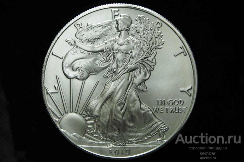 в коллекцию Шагающая свобода США 1 доллар 2019 UNC серебро 2125