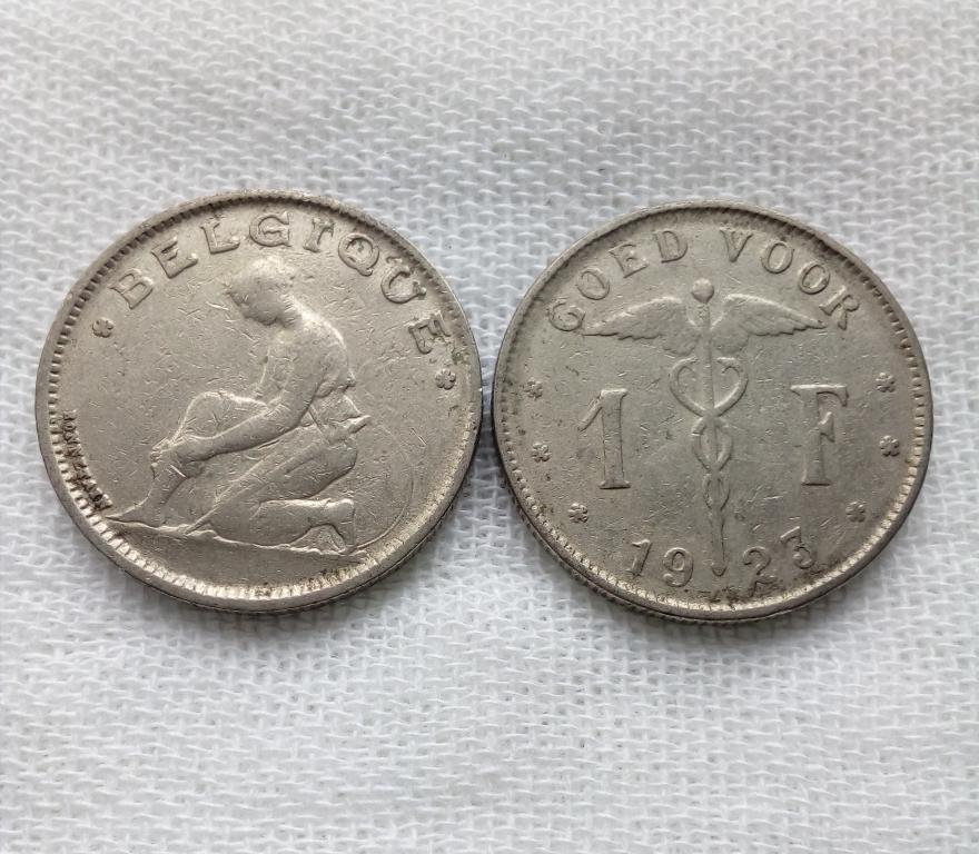 Бельгия 1 франк 1923 год