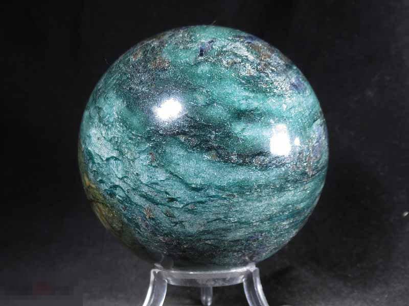 ! ! Фуксит Кианит Шар Флюоресценция 78,5мм Сев. Карелия Минерал 8559