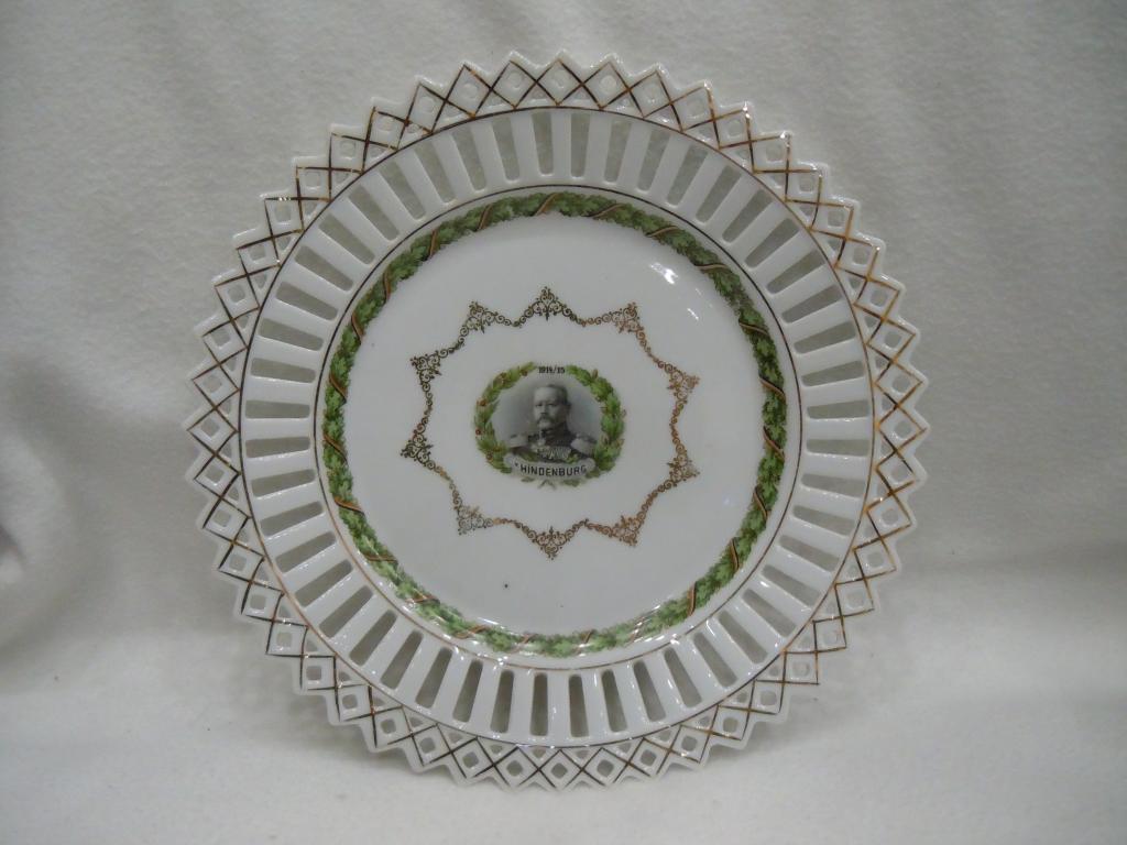 Тарелка "Гинденбург" Германия, начало 20 века, фарфор, (патриотика)