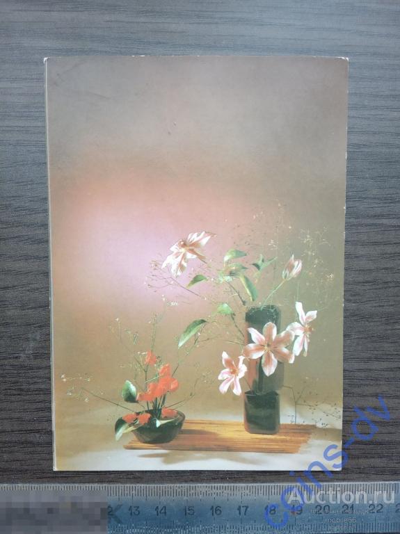 Открытка ДМПК Поздравляем ! 1984 Чистая Цветы