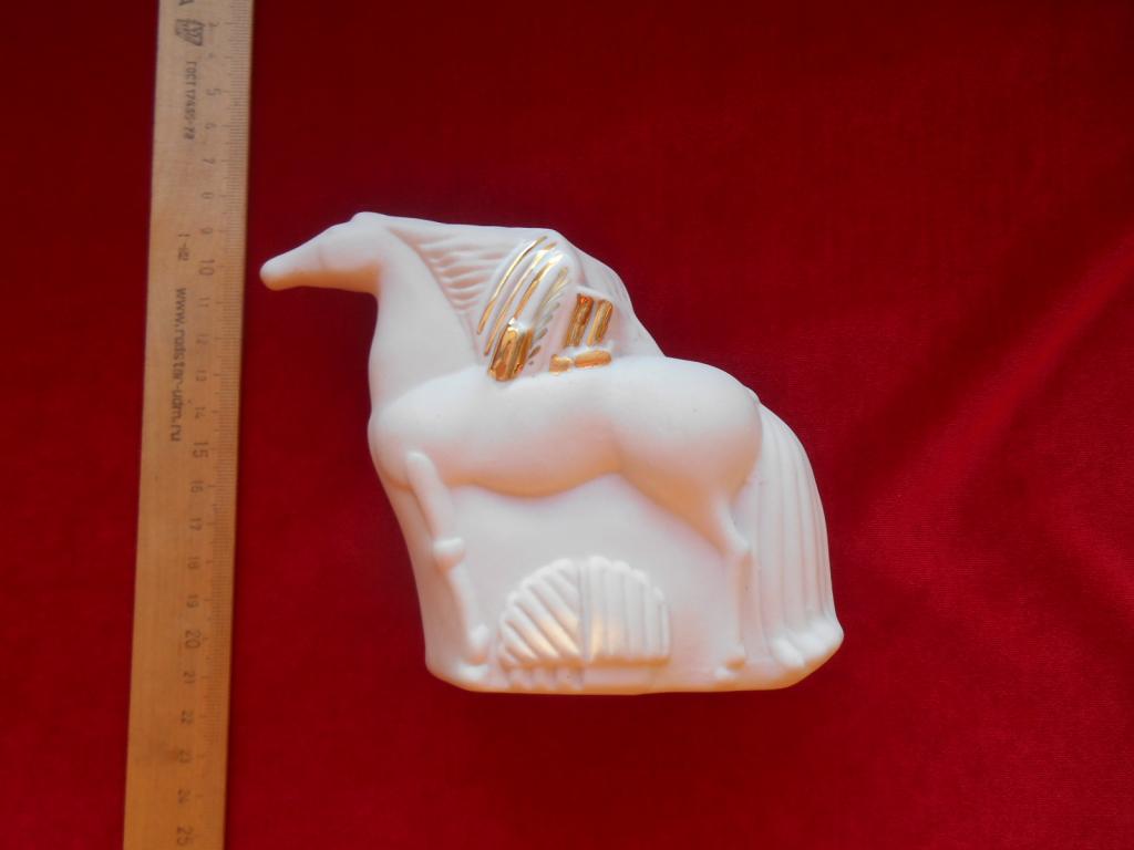 Статуэтка Лошадь Конь Гарднер Вербилки Фарфор Бисквит Золочение Редкая Люкс