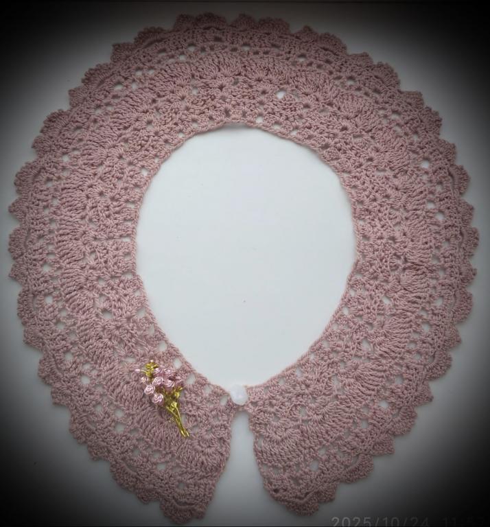 Воротник ажурный кружевной вязаный крючком хлопок 100% новый ручная работа