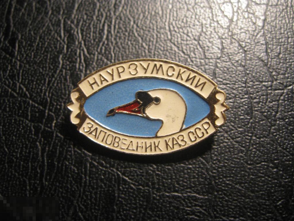 Наурзумский Заповедник, Казахстан, Каз СССР. Лебедь. Птица. Детский значок.