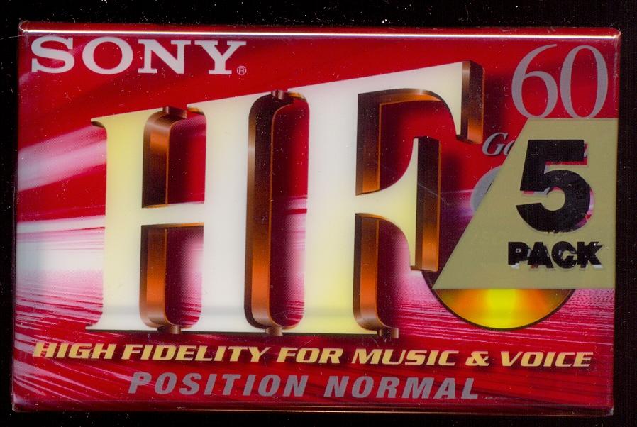 5 шт Аудио кассета SONY HF 60 (модель 2000 года) ЗАПЕЧАТАНЫ