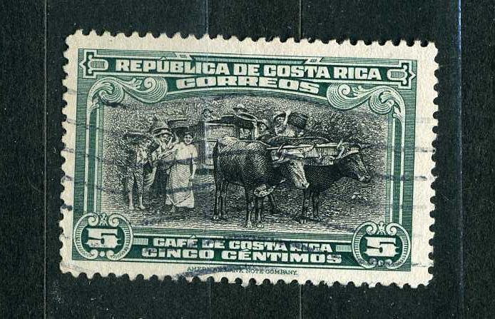 Коста-Рика. Производство кофе в Коста-Рике. Кофе Арабика. Быки. Фауна. 1945. гаш