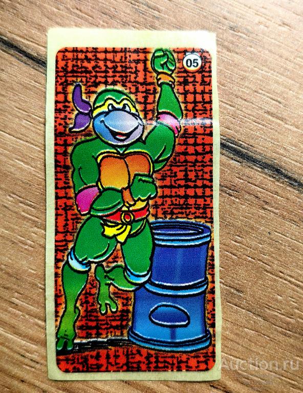 Вкладыш от жевательной резинки наклейка мультфильм Черепашки Ниндзя Turtles № 05