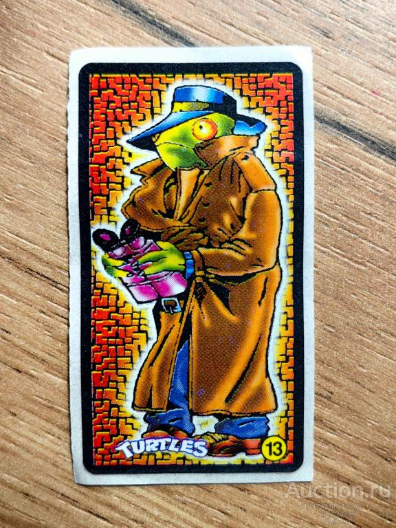 Вкладыш от жевательной резинки наклейка мультфильм Черепашки Ниндзя Turtles № 13