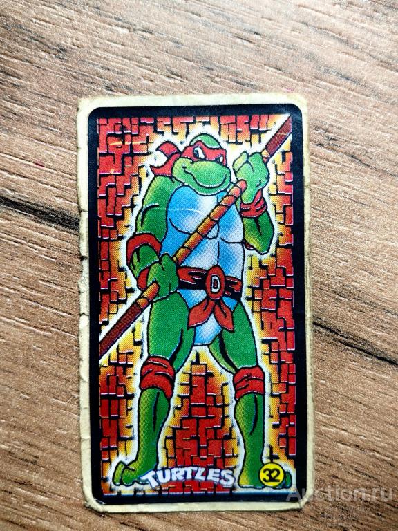 Вкладыш от жевательной резинки наклейка мультфильм Черепашки Ниндзя Turtles № 32