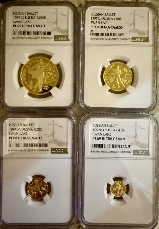 Комплект монет. Лебединое озеро Монеты в слабах NGC..