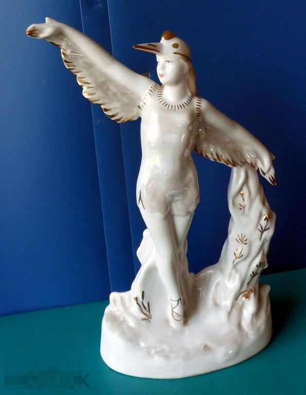 Фарфоровая статуэтка Балерина Аист. Девушка Птица. ДФЗ. Вербилки ЛЮКС!!!