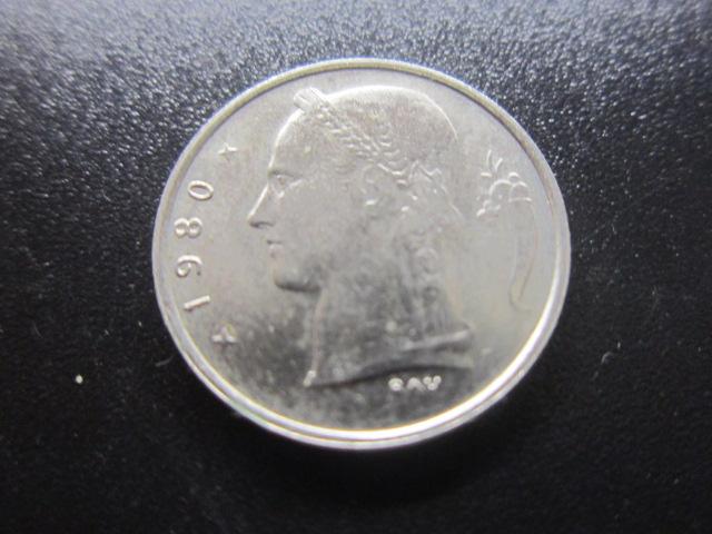 БЕЛЬГИЯ 1 ФРАНК  1980     BELGIQUЕ