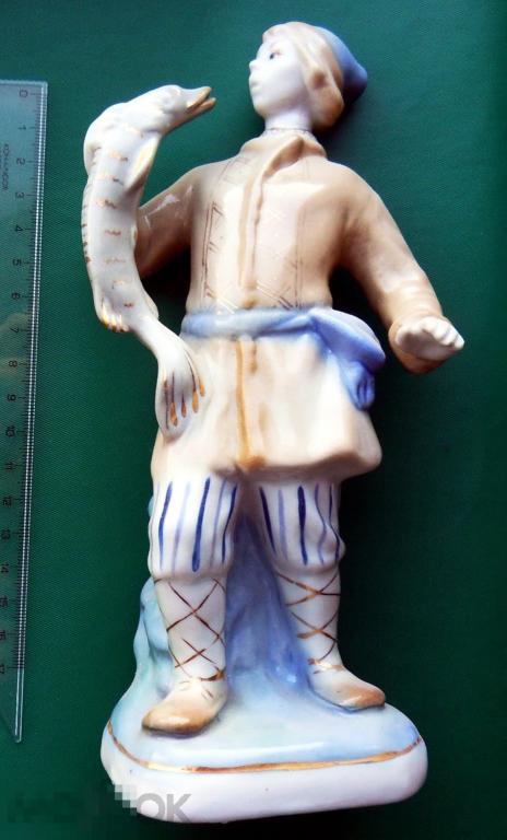 ЕМЕЛЯ С ЩУКОЙ клеймо Гжель фарфор Кр1 люкс!!!