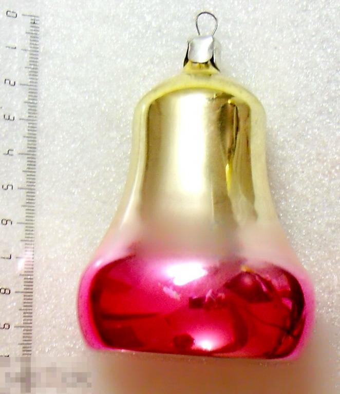 старая елочная игрушка БОЛЬШОЙ КОЛОКОЛ КОЛОКОЛЬЧИК. СССР  РР3