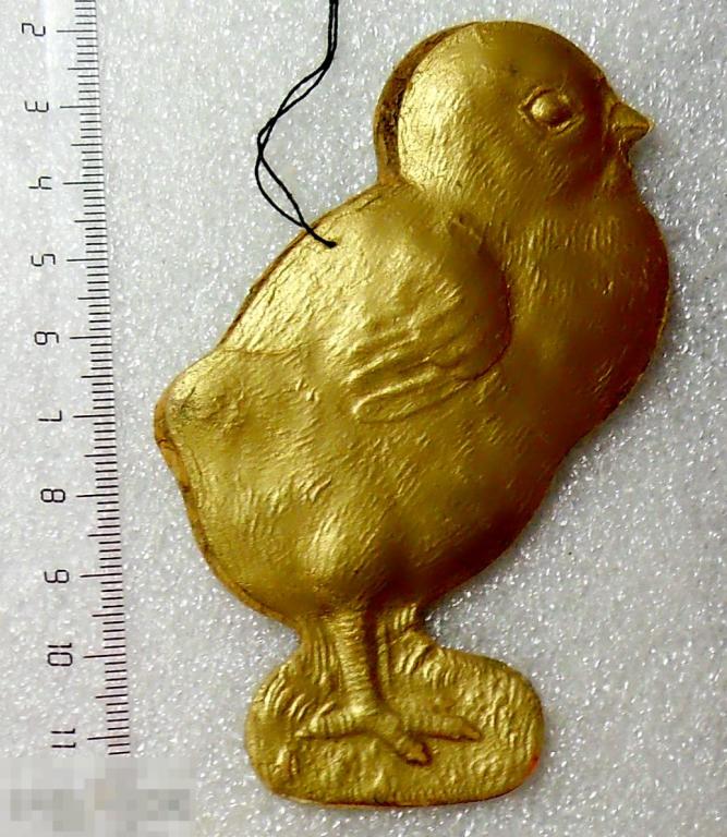 старая елочная игрушка ЦЫПЛЕНОК.  объемный картон. РР3 Редкость!