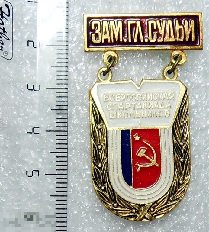 ЗАМ.ГЛАВНОГО СУДЬИ Всероссийская Спартакиада Школьников  ОРИГИНАЛ редкий!!! люкс!!! 2РК - 1944445