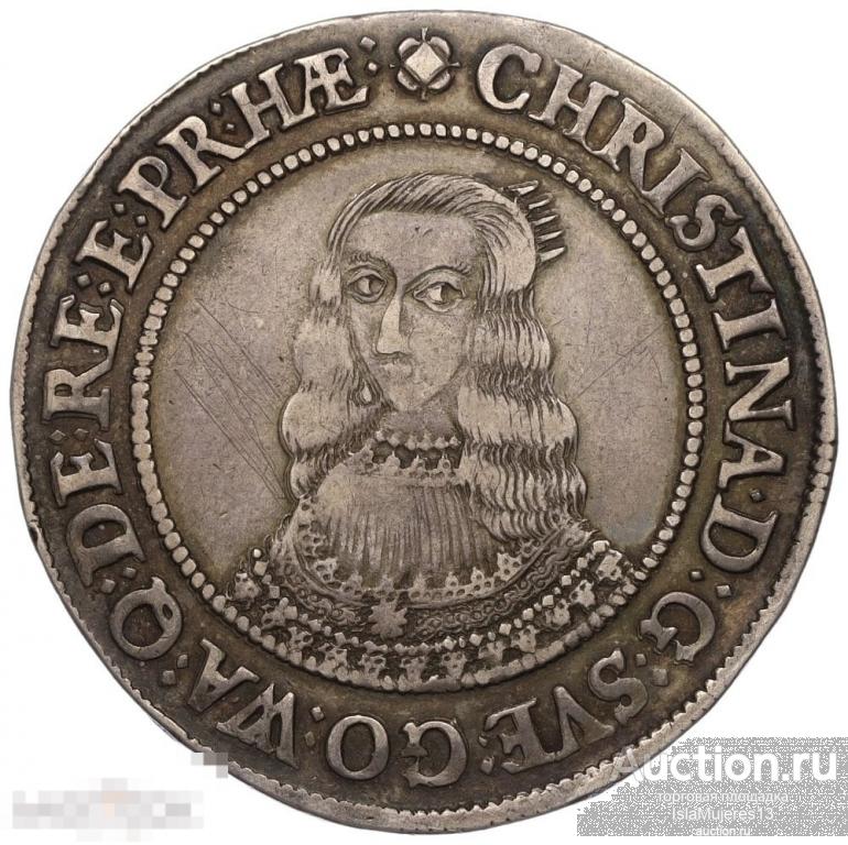 1/2 риксдалера 1642 года Швеция Королева Кристина