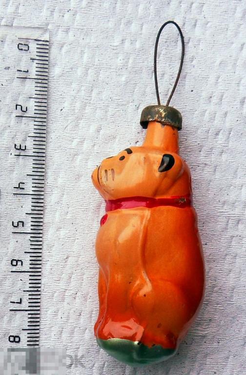 елочная игрушка БУЛЬДОГ собака. СССР. отличная сохранность!!!  РР1 редкая!!!