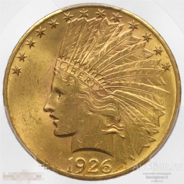 10 долларов 1926 года США в слабе PCGS MS63