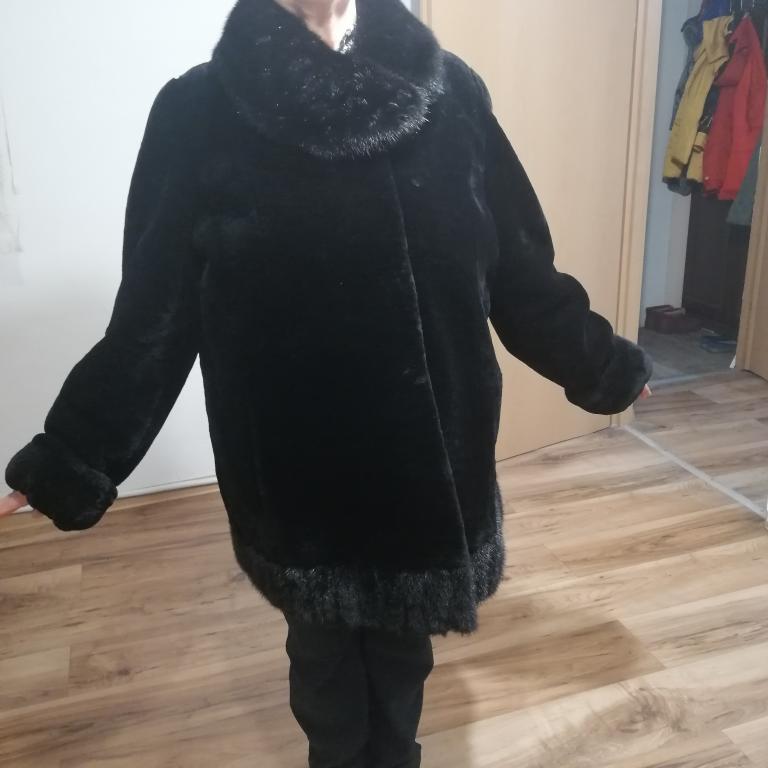 Шуба полушубок Пальто цигейка норка НАТУР размер 52-54 НОВОЕ теплая