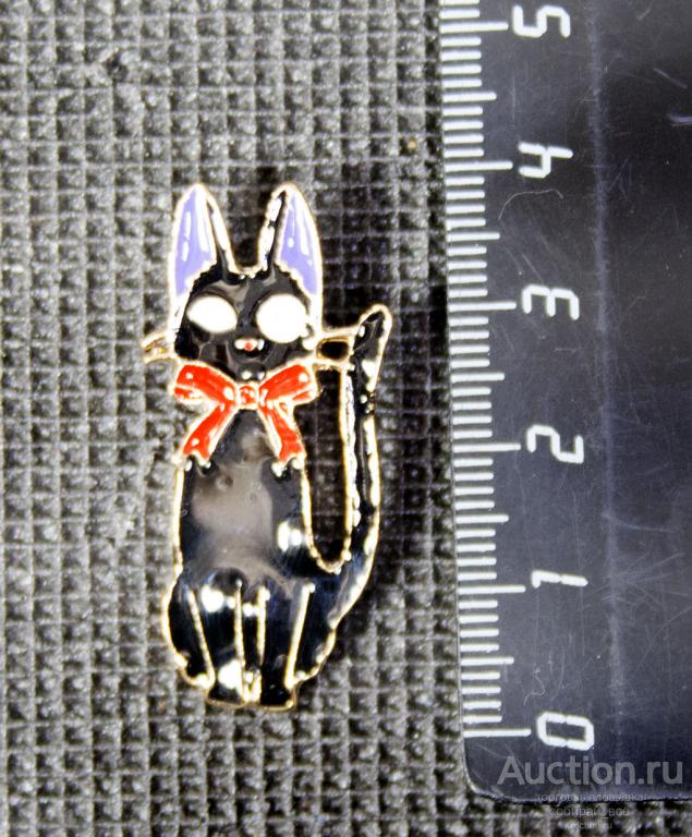 Брошь Черный кот, размер 4х2 см  (12)