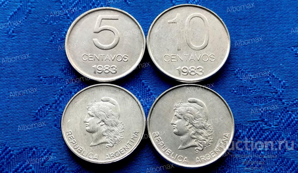 Аргентина набор монет 5 и 10 сентаво 1983г UNC (2шт)