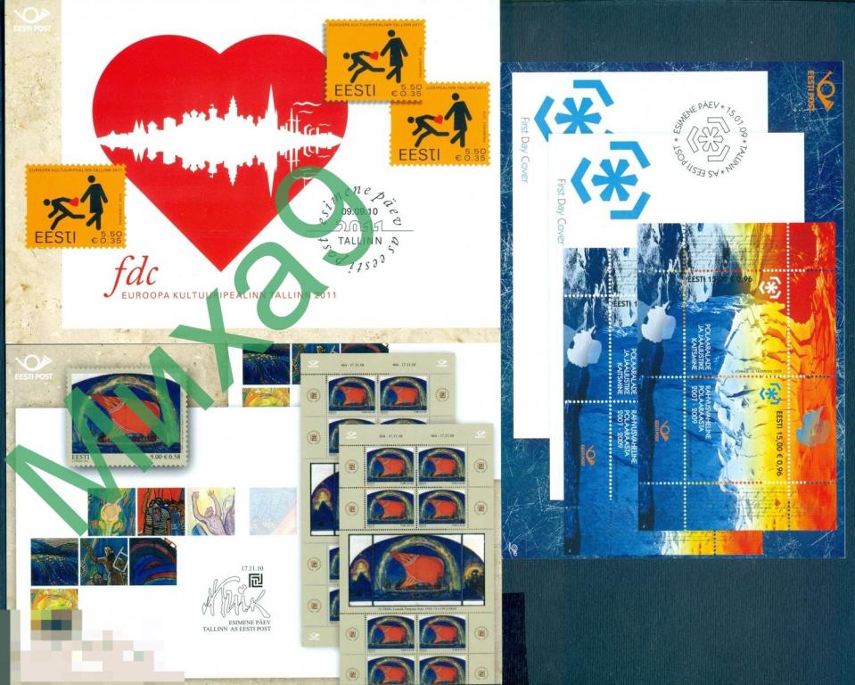 2009-10 Эстония Живопись Викинги Ледник Таллинн 3 шт.