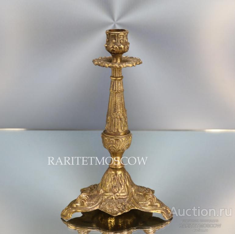 Подсвечник старинный антикварный рыба шпиатр бронза латунь 8