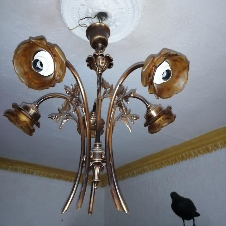 Люстра 5 ламп Букет с розами Франция 1950 - 60 г.