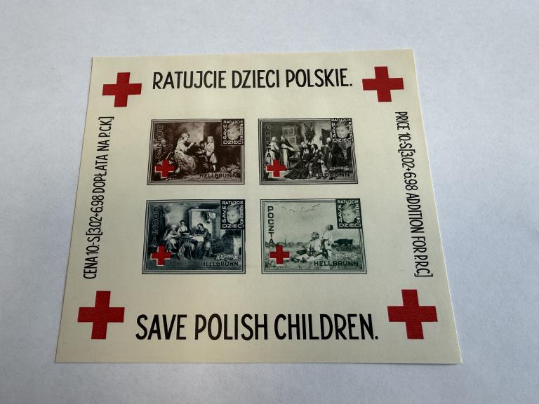 Польша, 1946 год, Красный крест, Блок марок Беззубцовая, Концлагерь ** В Идеале!!!