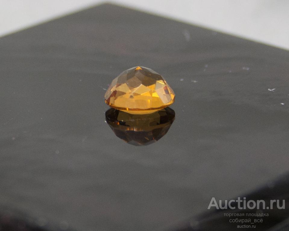 Цитрин оранжевый, диаметр 9 мм  2,7 ct (2)