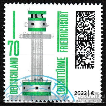 Германия 2022 Маяки Навигация Мореплавание Судоходство Сооружения 12м, гашёные, с конверта