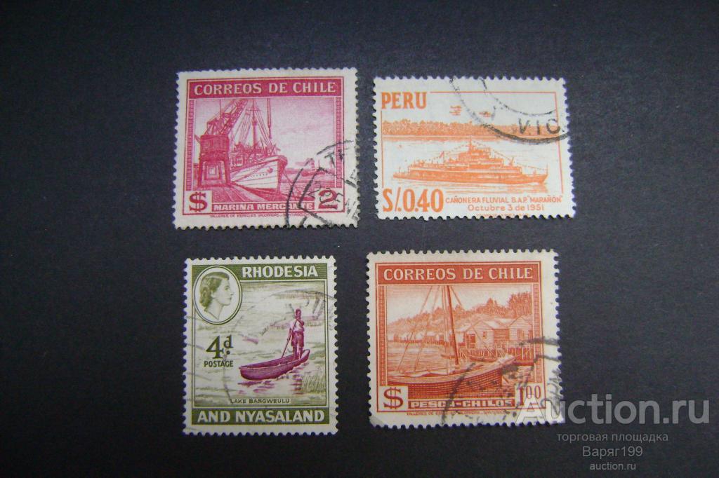 Марки иностранные корабли микс